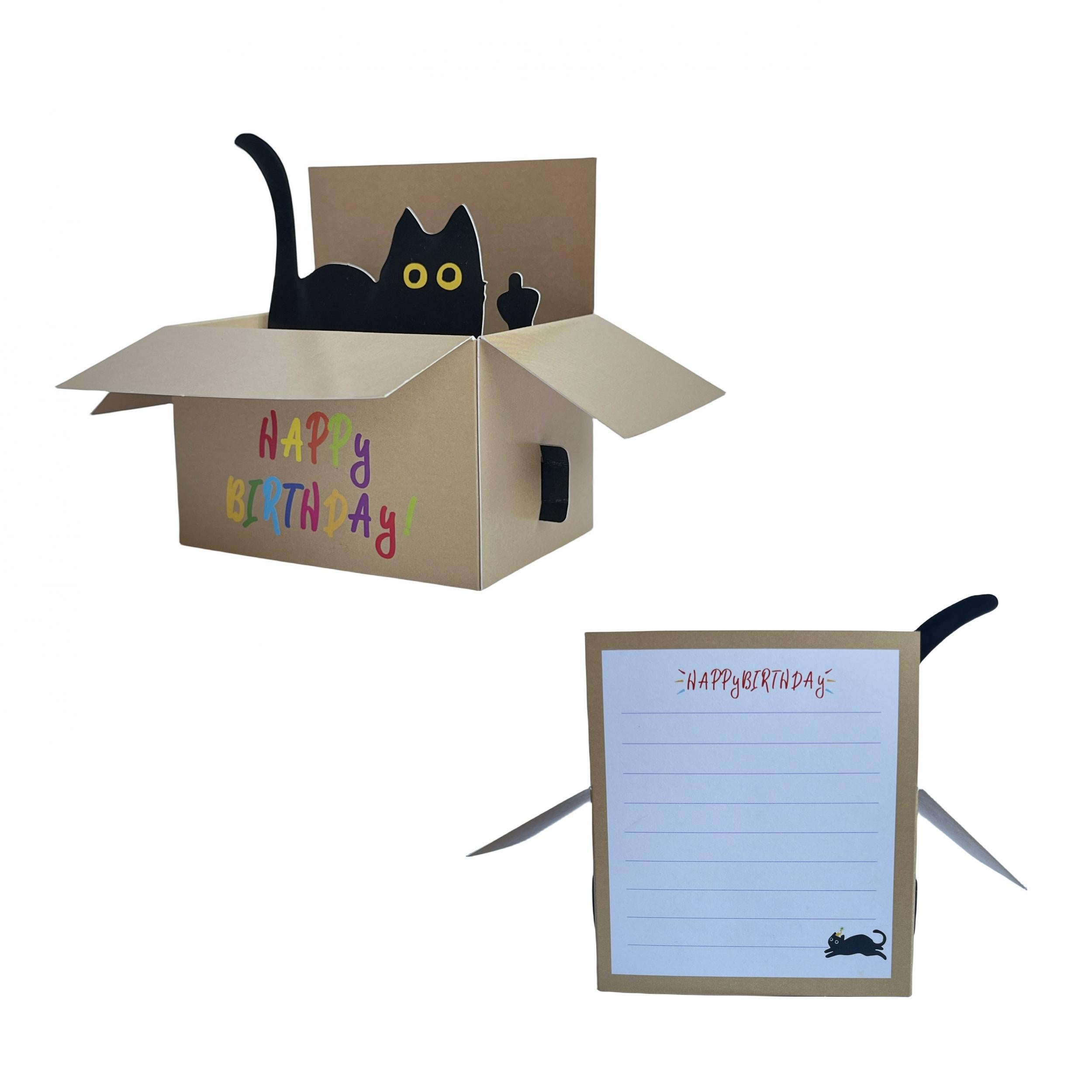 Funny Cat Pop Up Birthday Card with Envelop - Birthday Gift