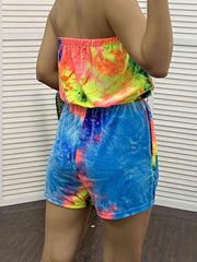 Tie Dye Off Shoulder Jumpsuit