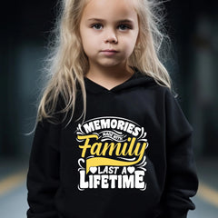 Family Last A Life Time Pattern Long Sleeve Hooded Sweatshirt