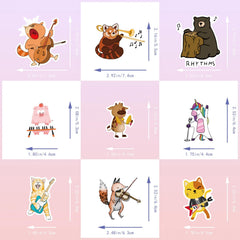 50pcs Animal Concert Stickers Waterproof Vinyl Music Sticker Cartoon Sticker