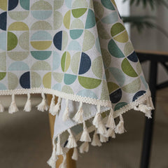 Boho Beige Tablecloth - Wrinkle Resistant & Washable