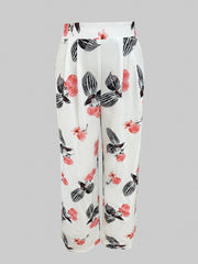 Chain Print High Waist Wide Leg Pants for Spring & Summer