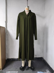 Solid Shawl Collar Overcoat Casual Slit Coat for Fall & Winter