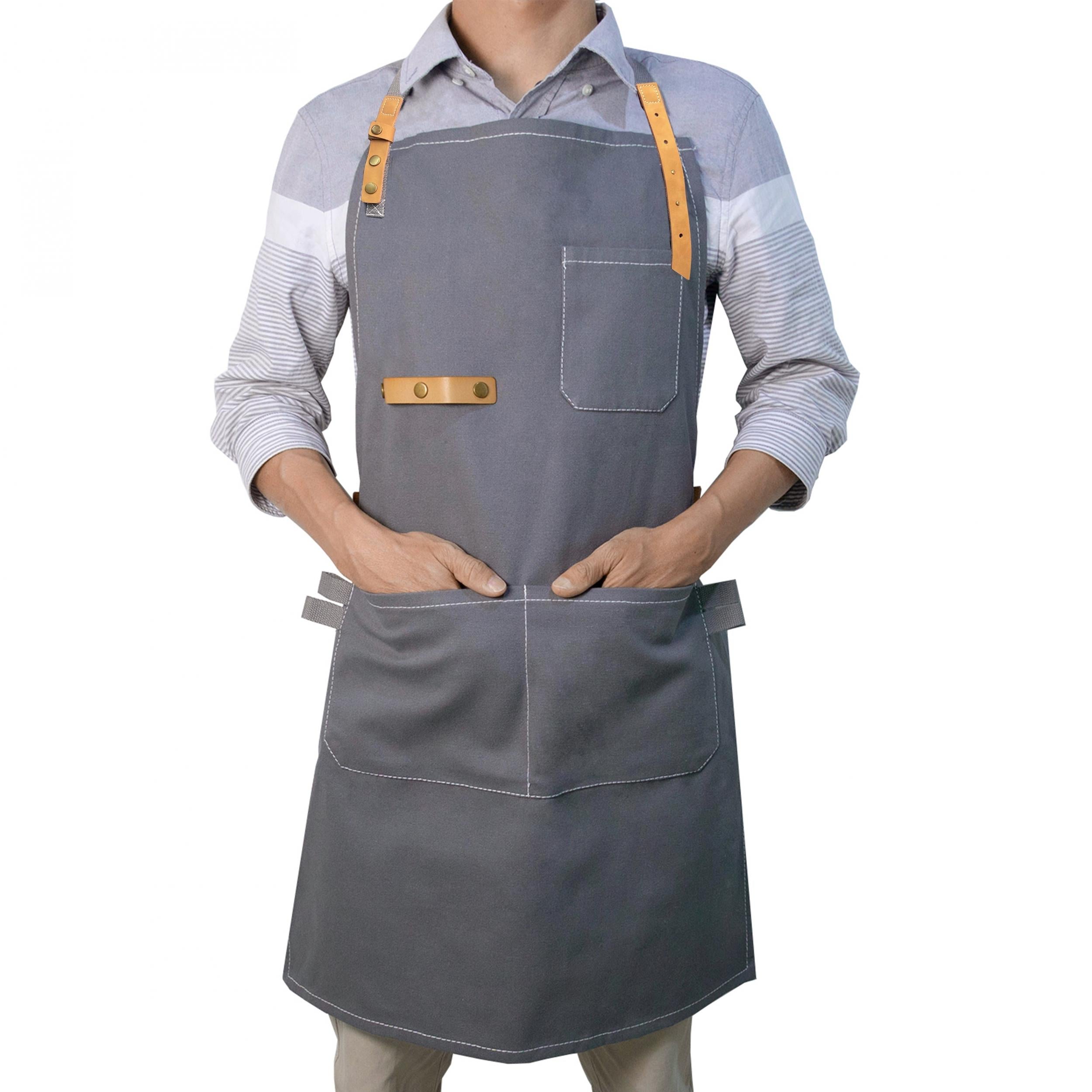 Adjustable Heavy Duty Canvas Apron, Brown, 28in x 35in