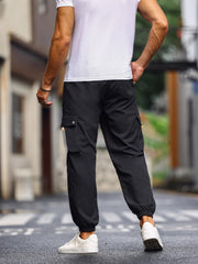 Solid Cargo Pants Men's Trousers Loose Casual Outdoor Work Pants