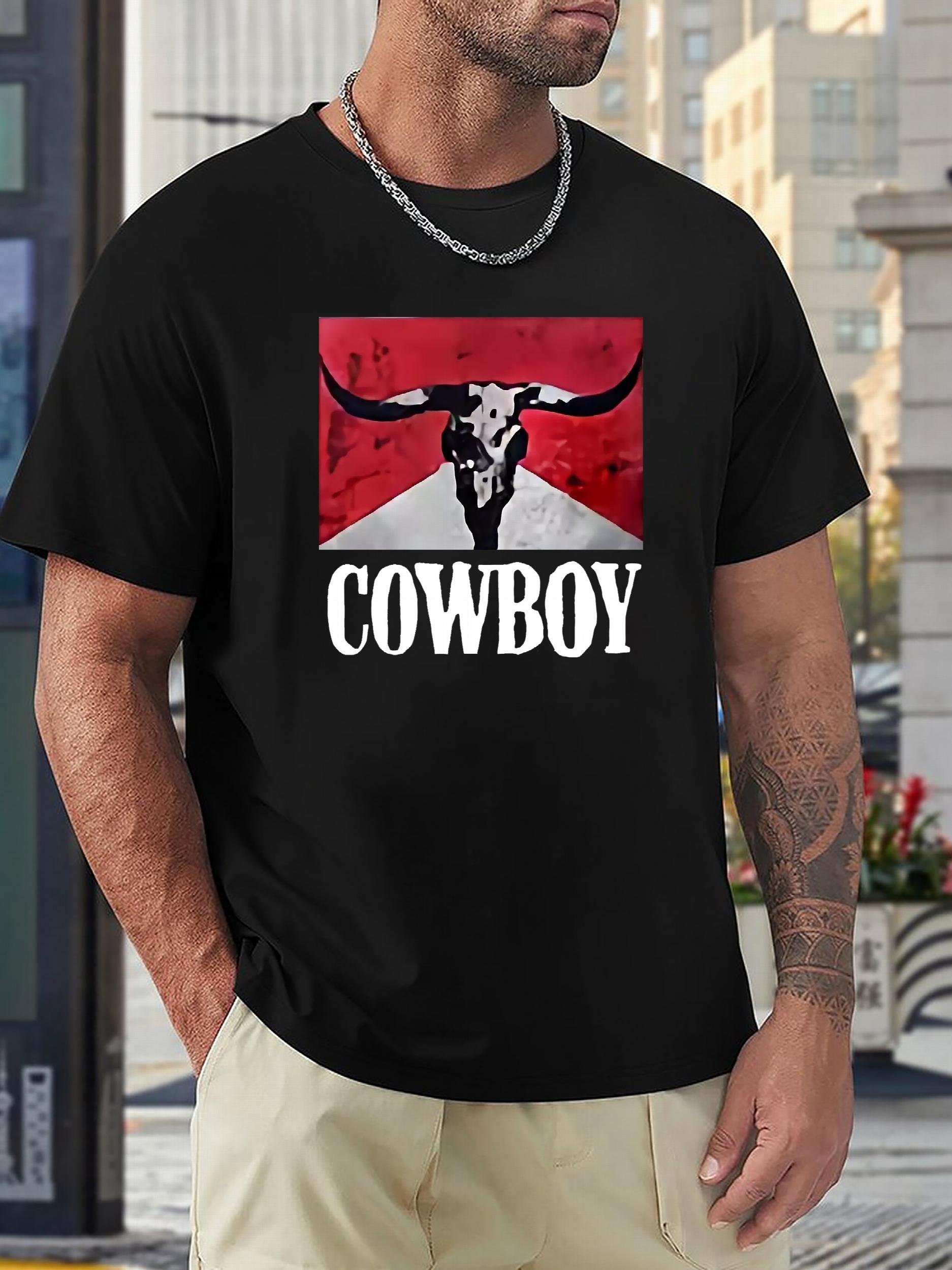 COWBOY Pattern Print Men's Sports T-shirt Outdoor Fitness Gift