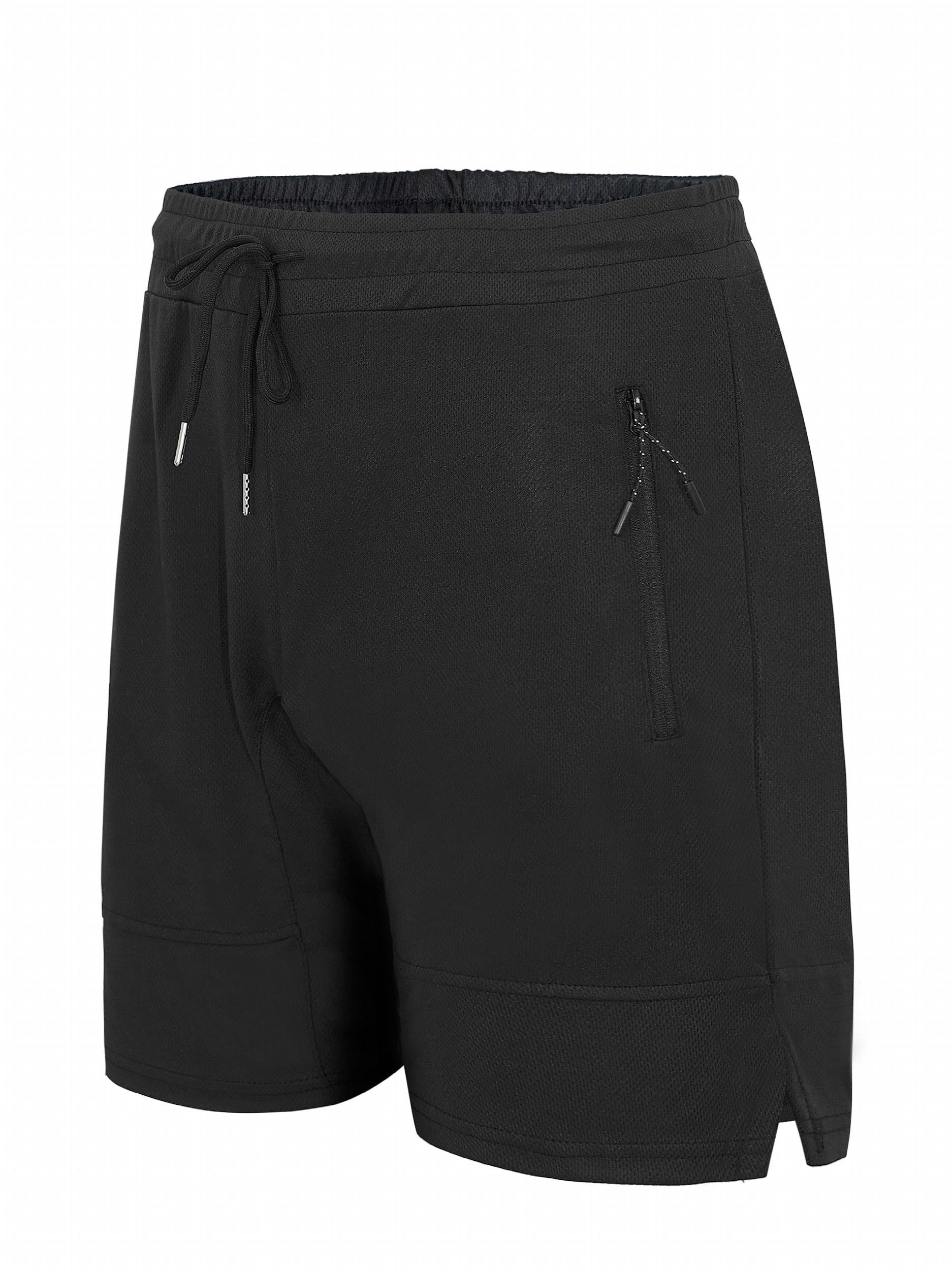 Men's Casual Active Zipper Pockets Shorts Stretch Waist Sports Shorts