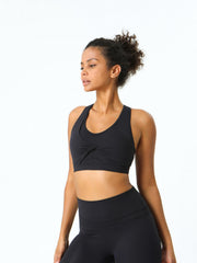 Women's Sports Yoga Tank Bra Scoop Neck Stretchy Solid Sports Bra