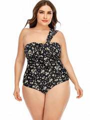 Ditsy Floral One Shoulder Swimsuit