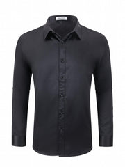 Men's Satin Button Up Shirt for Business Occasions