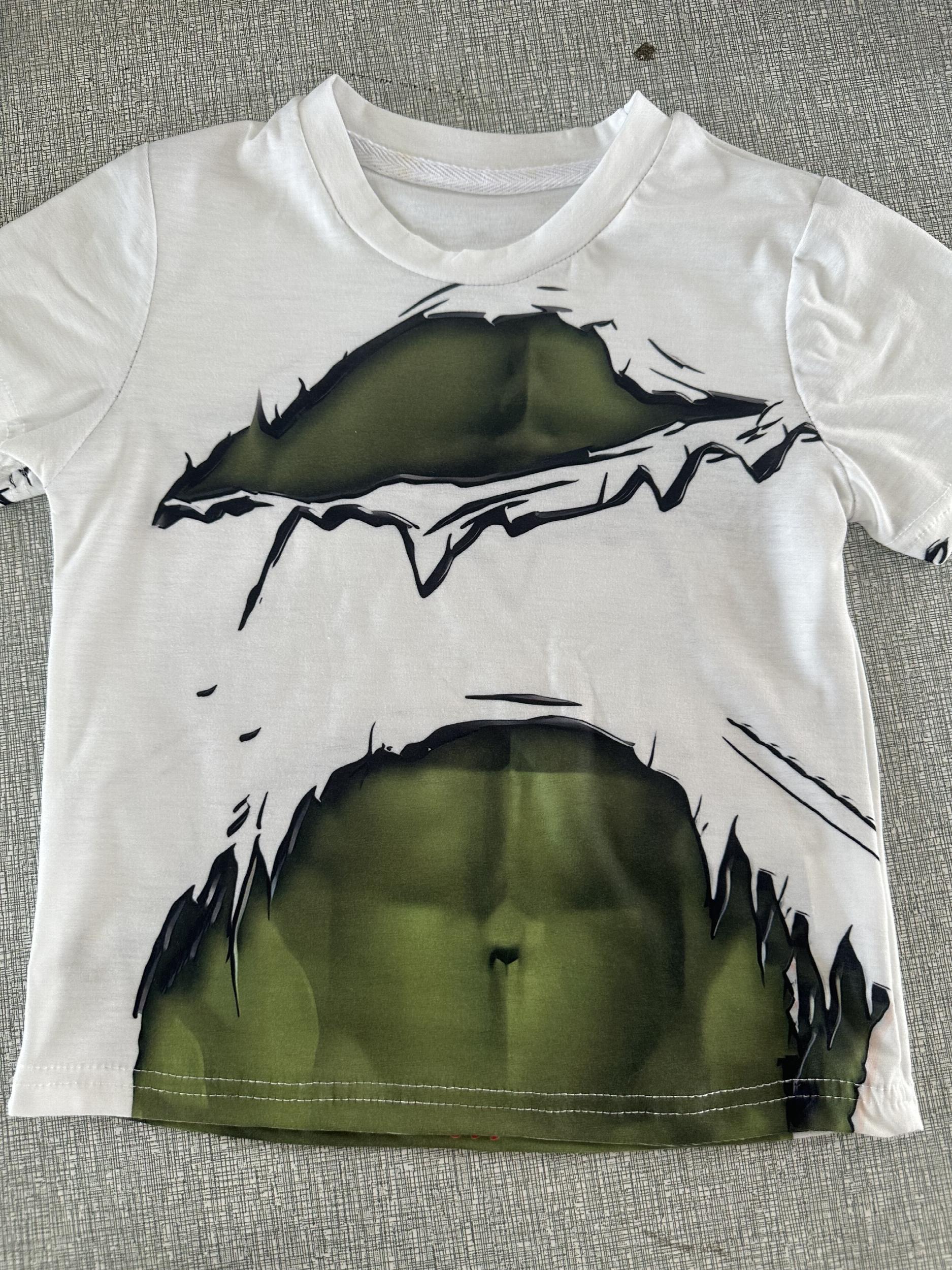 Boys' Green Muscle Graphic T Shirt - Ideal for Summer Outings