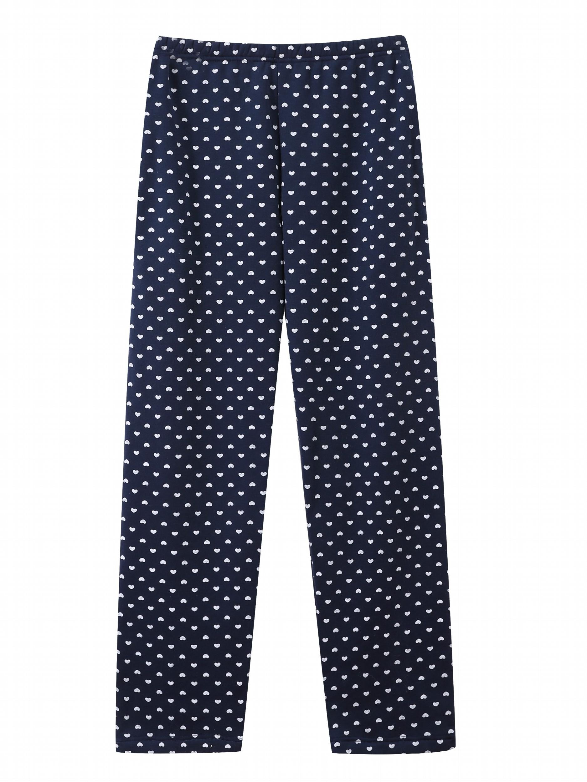 Heart Print Sleep Bottoms Cozy Sleep Pants With Pocket Women's Sleepwear