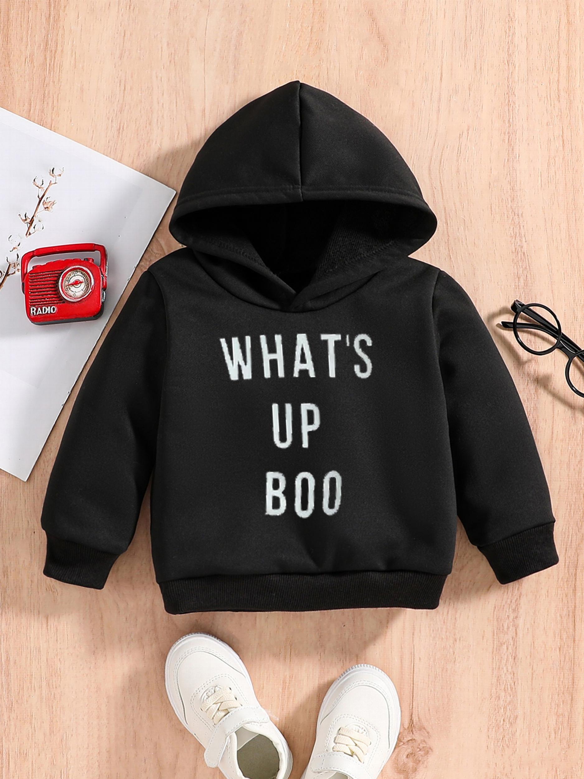 Baby Boys Halloween Hoodie WHAT'S UP BOO Graphic Sweatshirt
