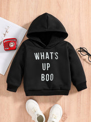 Baby Boys Halloween Hoodie WHAT'S UP BOO Graphic Sweatshirt
