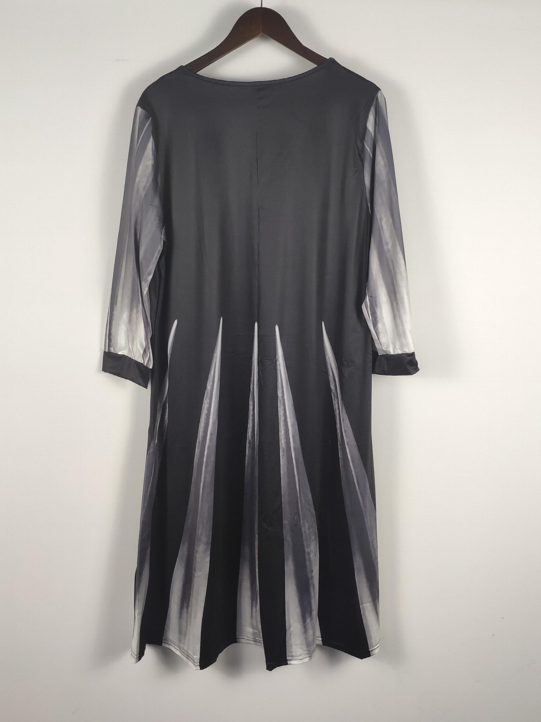 Colorblock Button Decor Midi Dress