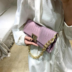 Crocodile Pattern Shoulder Purse Handbag for Women Vintage Style