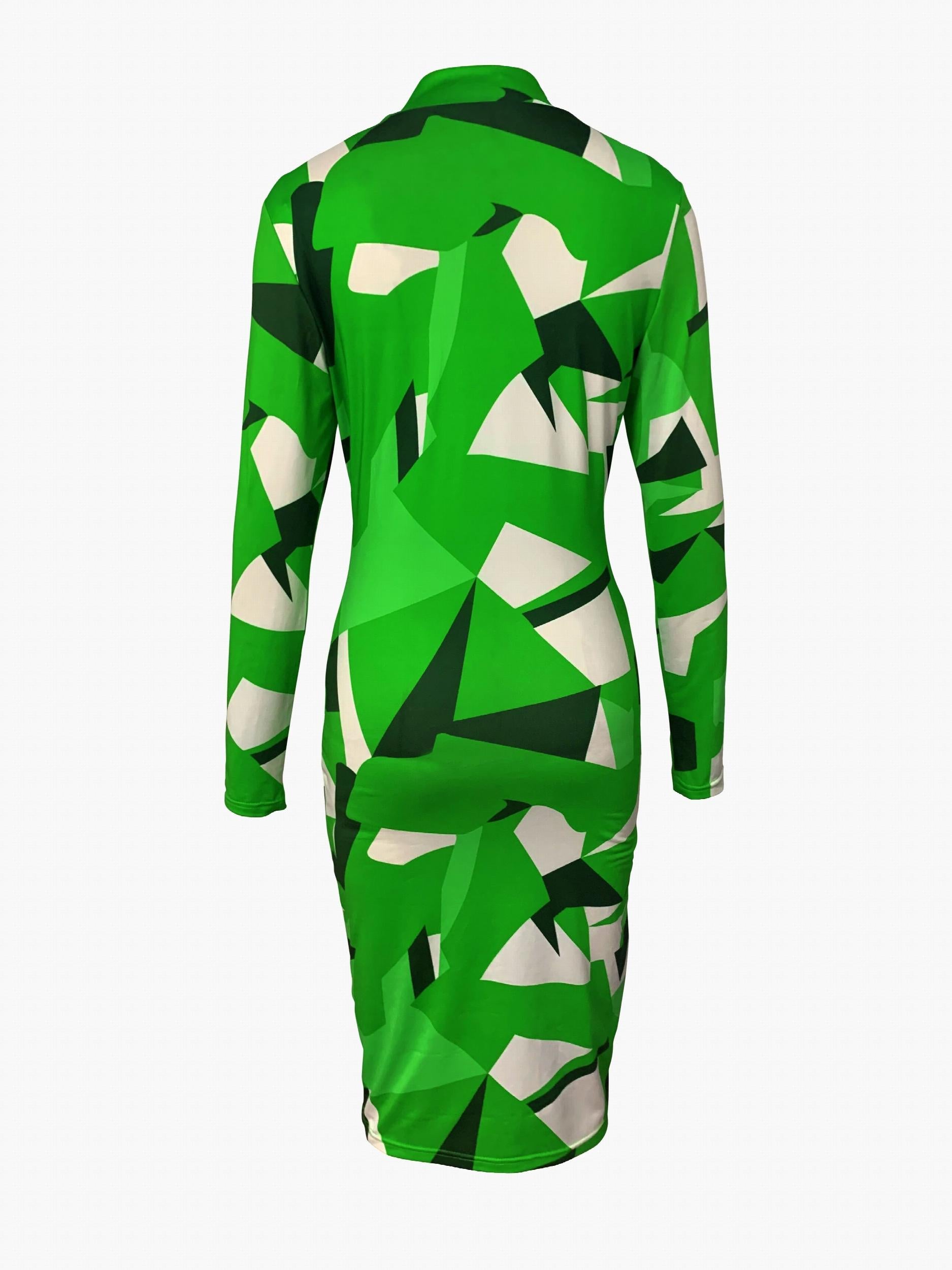 Geometric Print Long Sleeve Dress