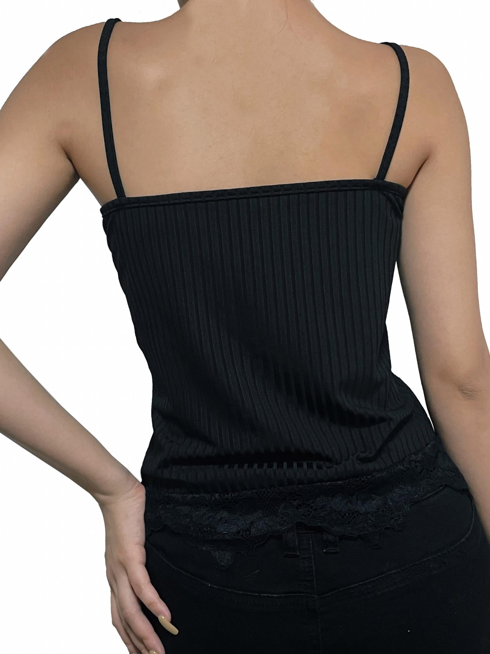 Floral Lace Trim Cami Top Y2K Crew Neck Sleeveless Top