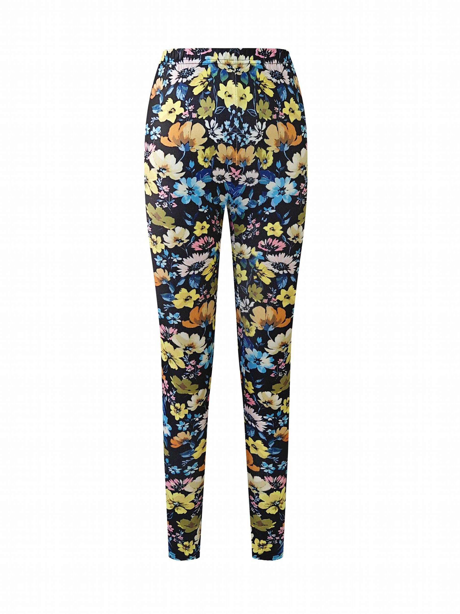 Floral Print Yoga Workout Pants High Stretch Running Sports Fitness Leggings