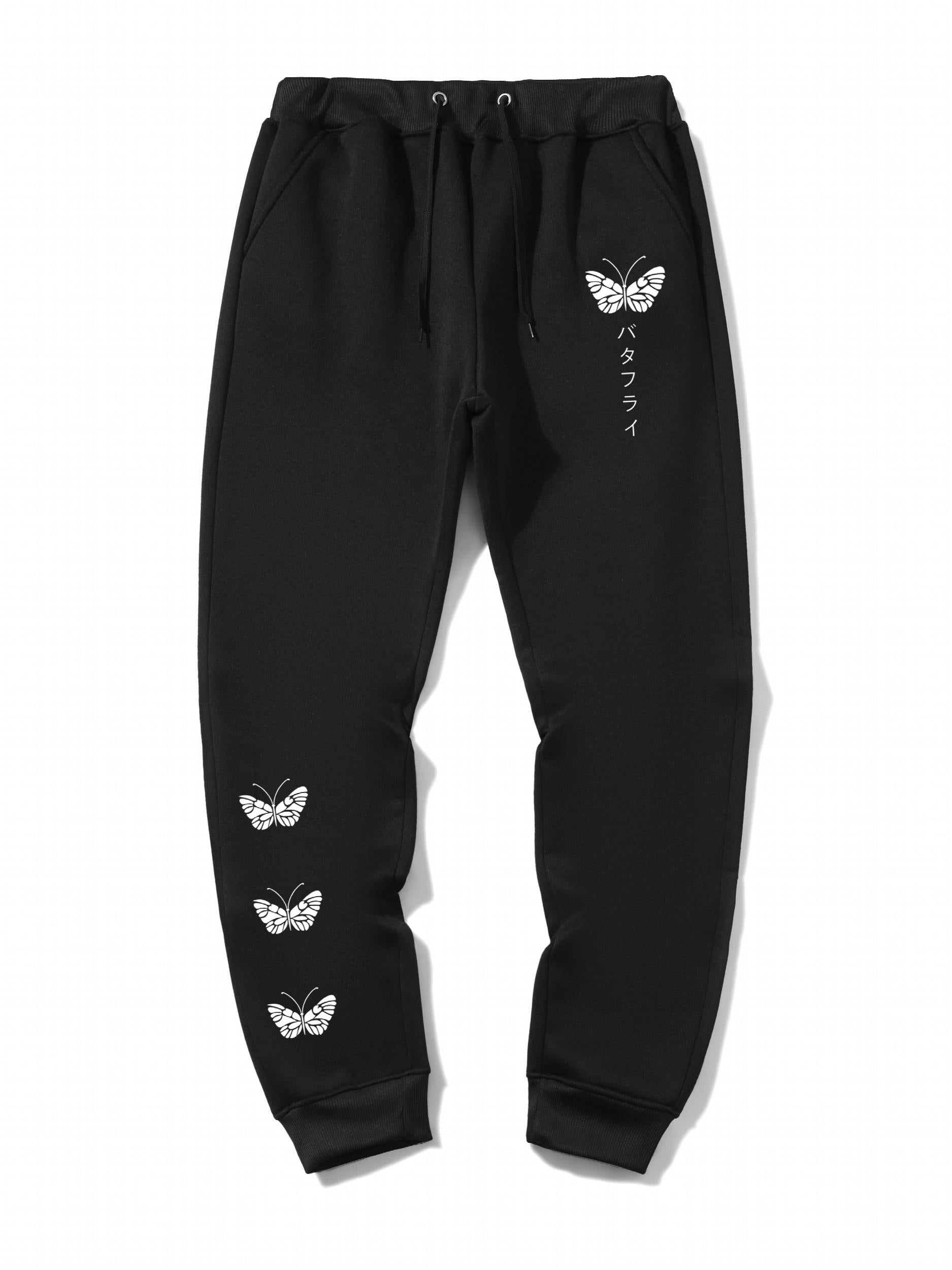 Men's Butterfly Print Jogger Sweatpants Casual Sport Pants