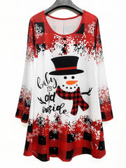 Colorblock & Gingham & Slogan Print Dress