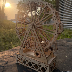 3D Wooden Ferris Wheel Music Box Puzzle - Creative Rotating Ferris Wheel