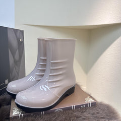 Women's Waterproof Medium Tube Rain Boots Solid Non slip Outdoor Rain Boots