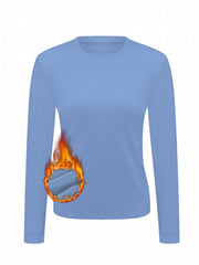 Soft Thermal Underwear Top Solid Long Sleeve Women's Loungewear