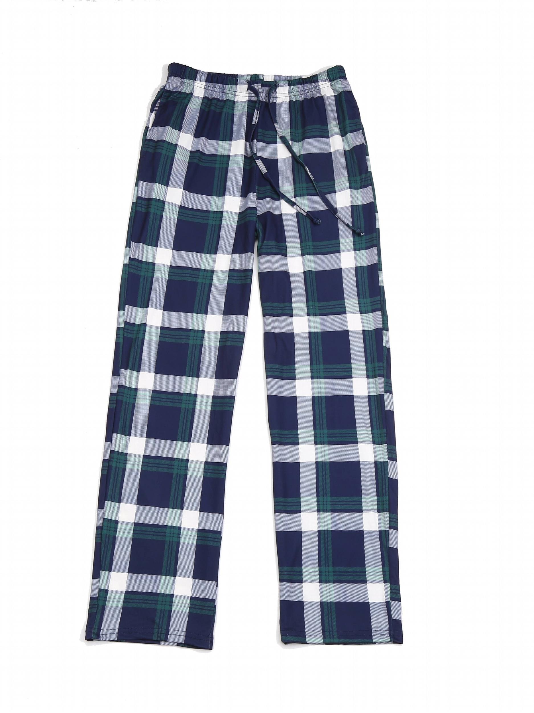 Plaid Sleep Bottoms Drawstring Waistband Pants