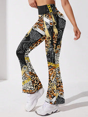Slimming Yoga Leggings High Stretch Flared Legs Yoga Pants Women's Active