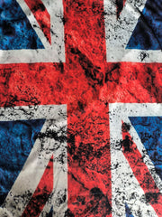 Men's Vintage British Flag Print T shirt Mid Stretch Crew Neck Tee