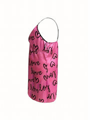 Sexy Lounge Dress Heart & Letter Graphic V Neck