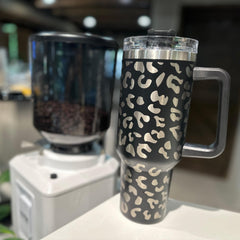 40oz Leopard Coffee Mug Leakproof Insulated Portable for Outdoor Sports