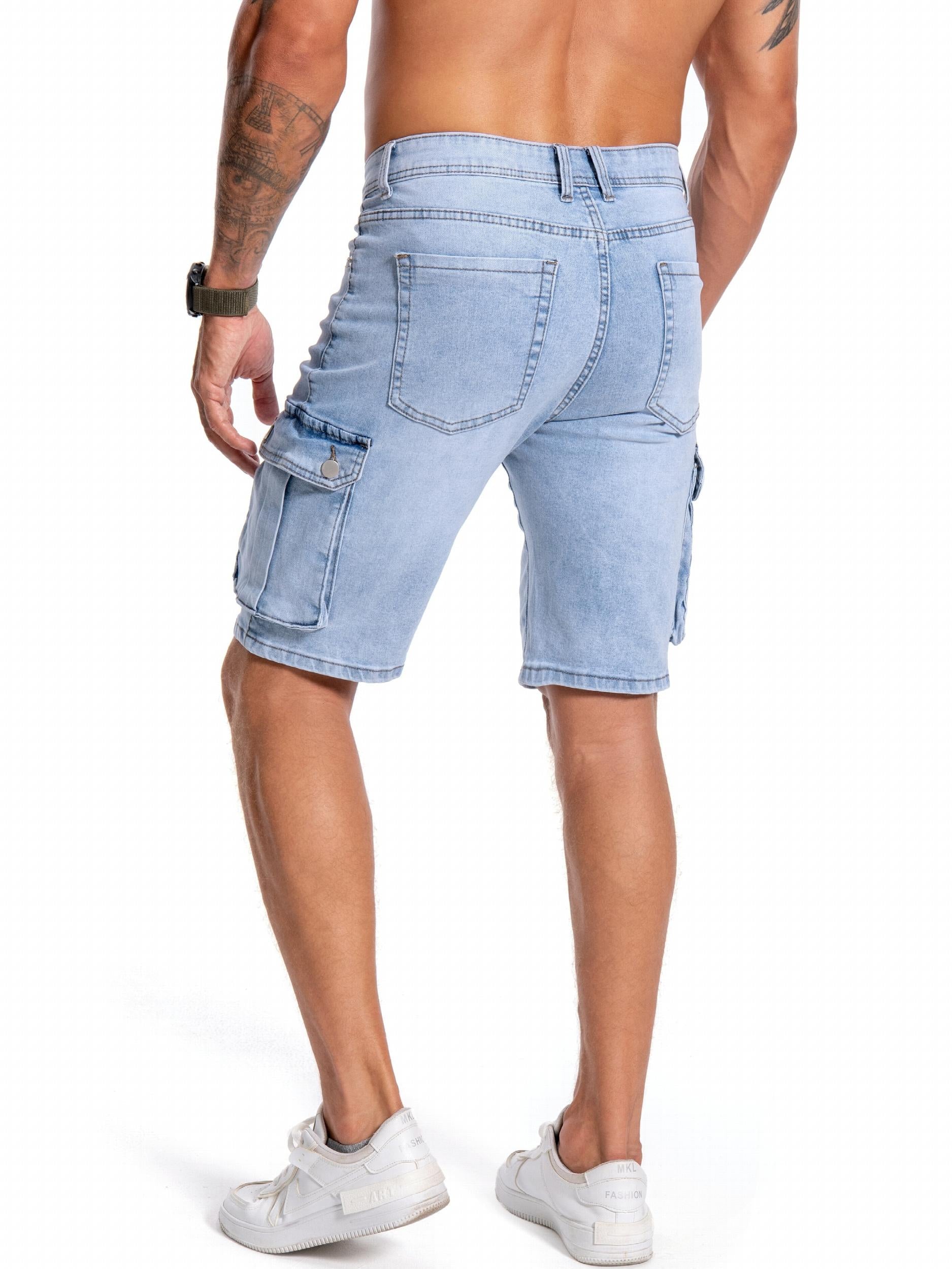 Men's Distressed Denim Shorts Street Style Casual Summer Wear