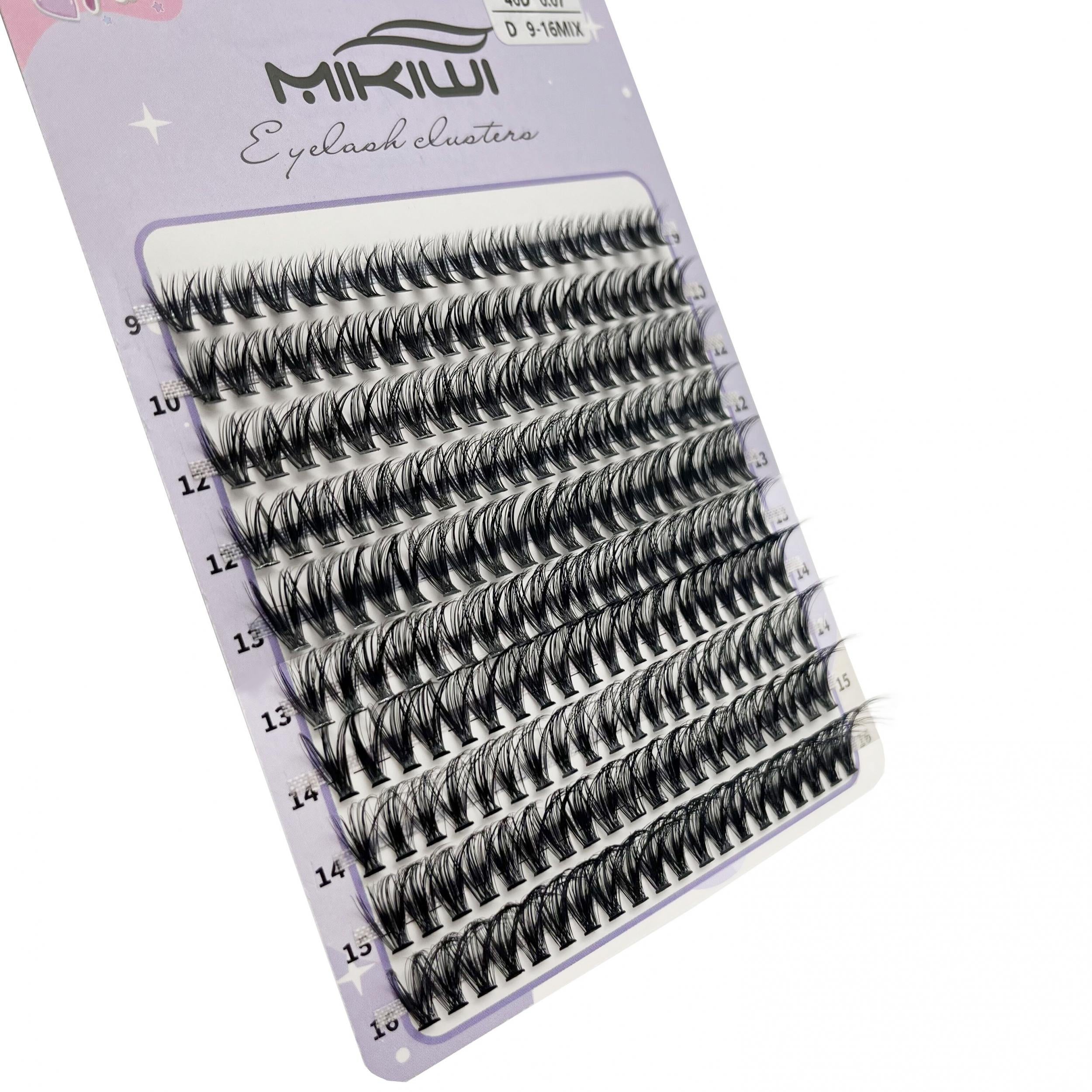 DIY Lash Extension Kit 240pcs Individual Lashes Cluster D Curling 9-16mm