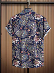 Paisley Print Men s Casual Short Sleeve Hawaiian Shirt