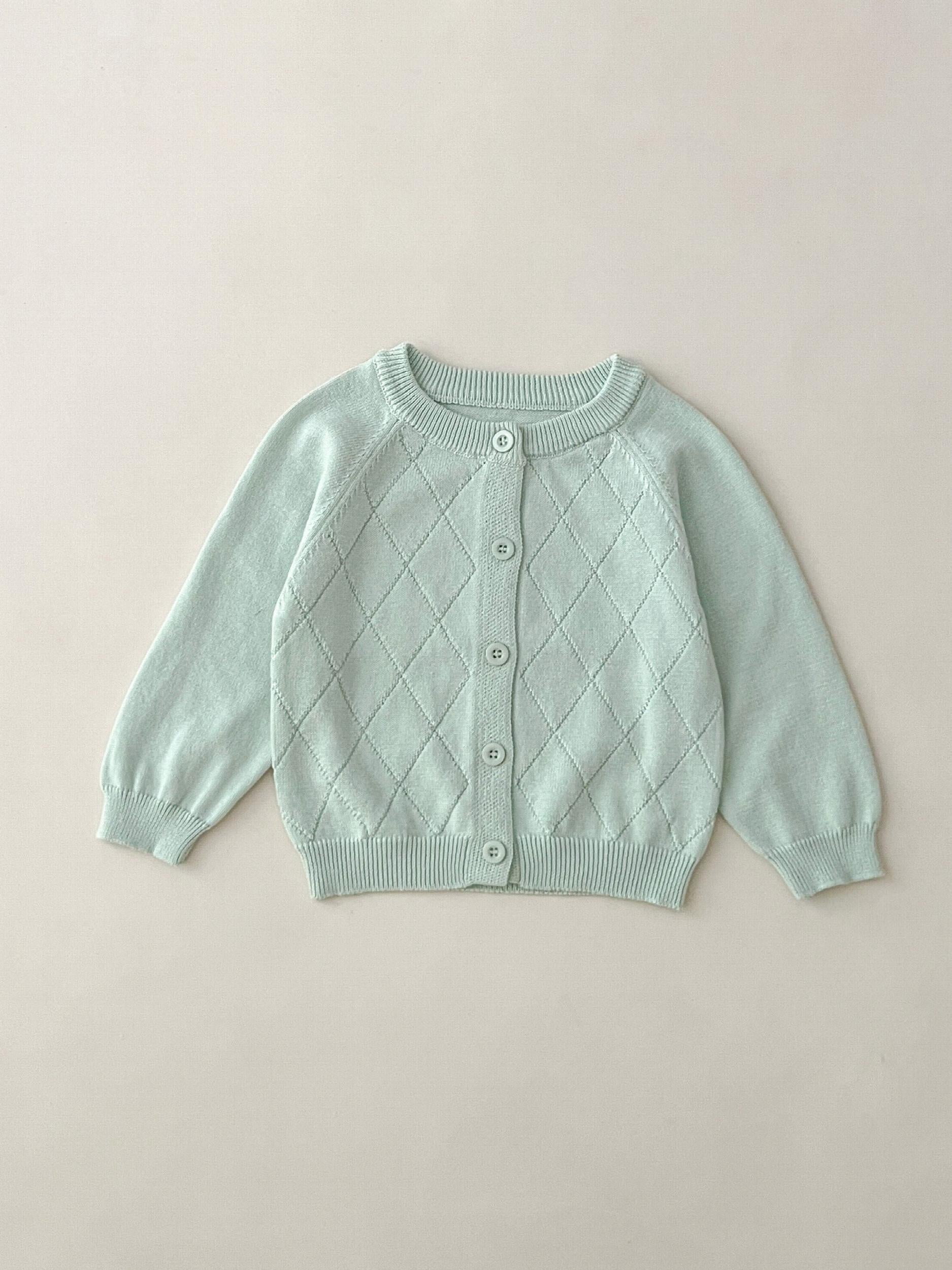 Baby Argyle Knit Cardigan Cotton Sweater Coat
