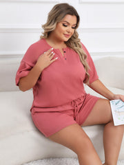 Short Sleeve Tee & Tie Shorts Pajama Set