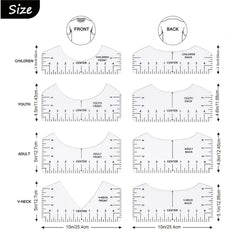 8pcs T Shirt Ruler Alignment Tool Center Designs Transparent T Ruler Youth Adult