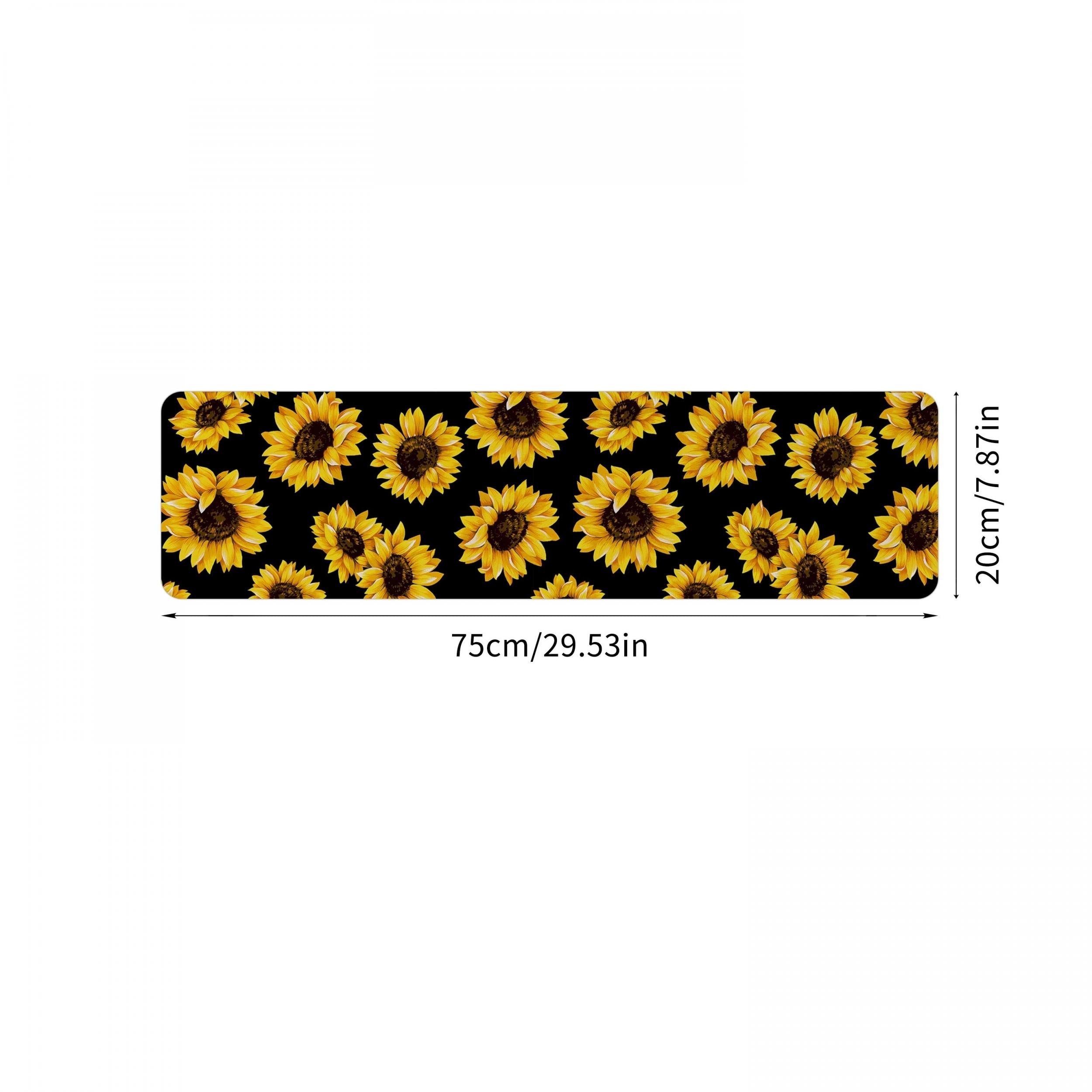 Sunflower Print Non-slip Mat for Home Decoration and Entryway