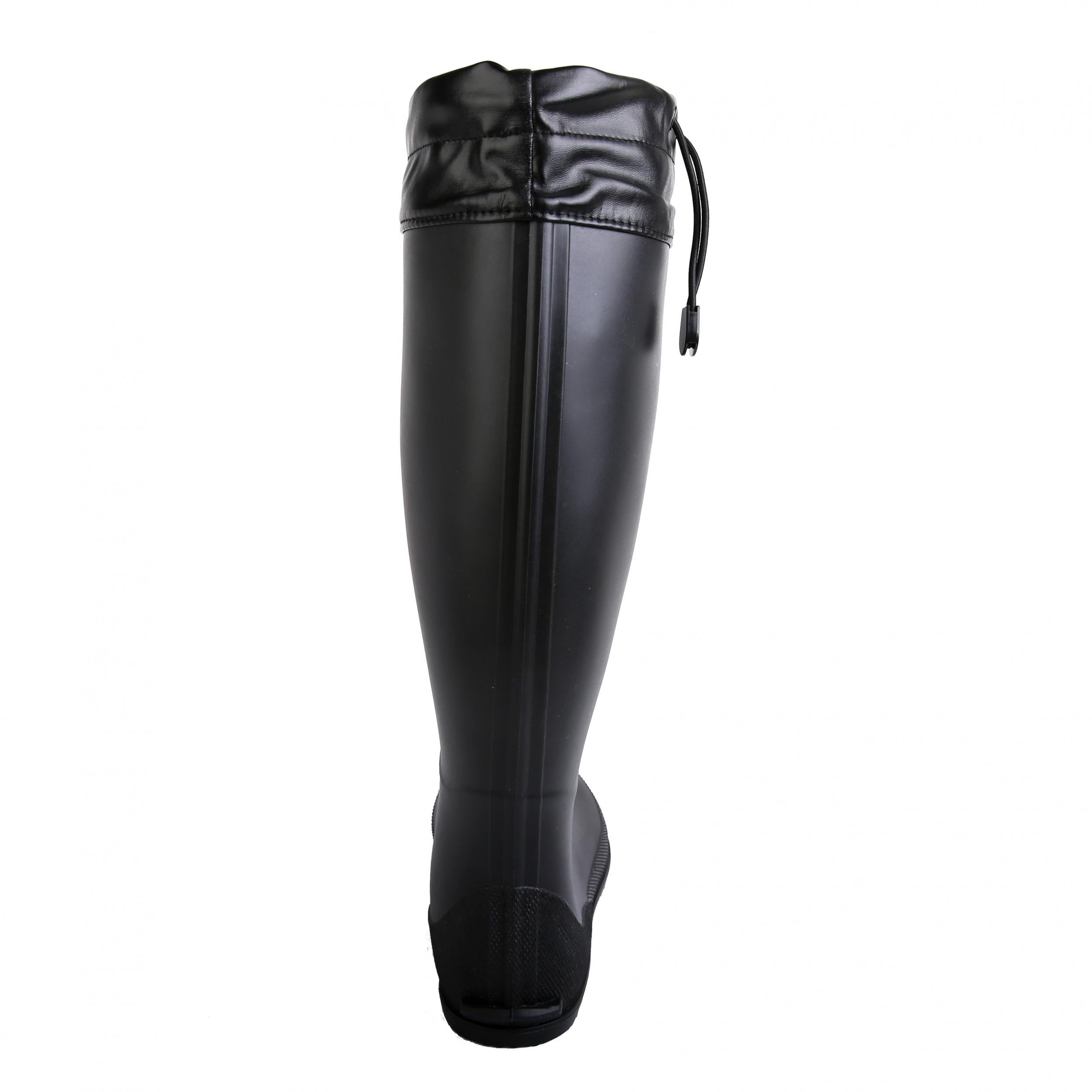 Waterproof PVC Round Toe Flat Rain Boots Lightweight Comfortable Foldable