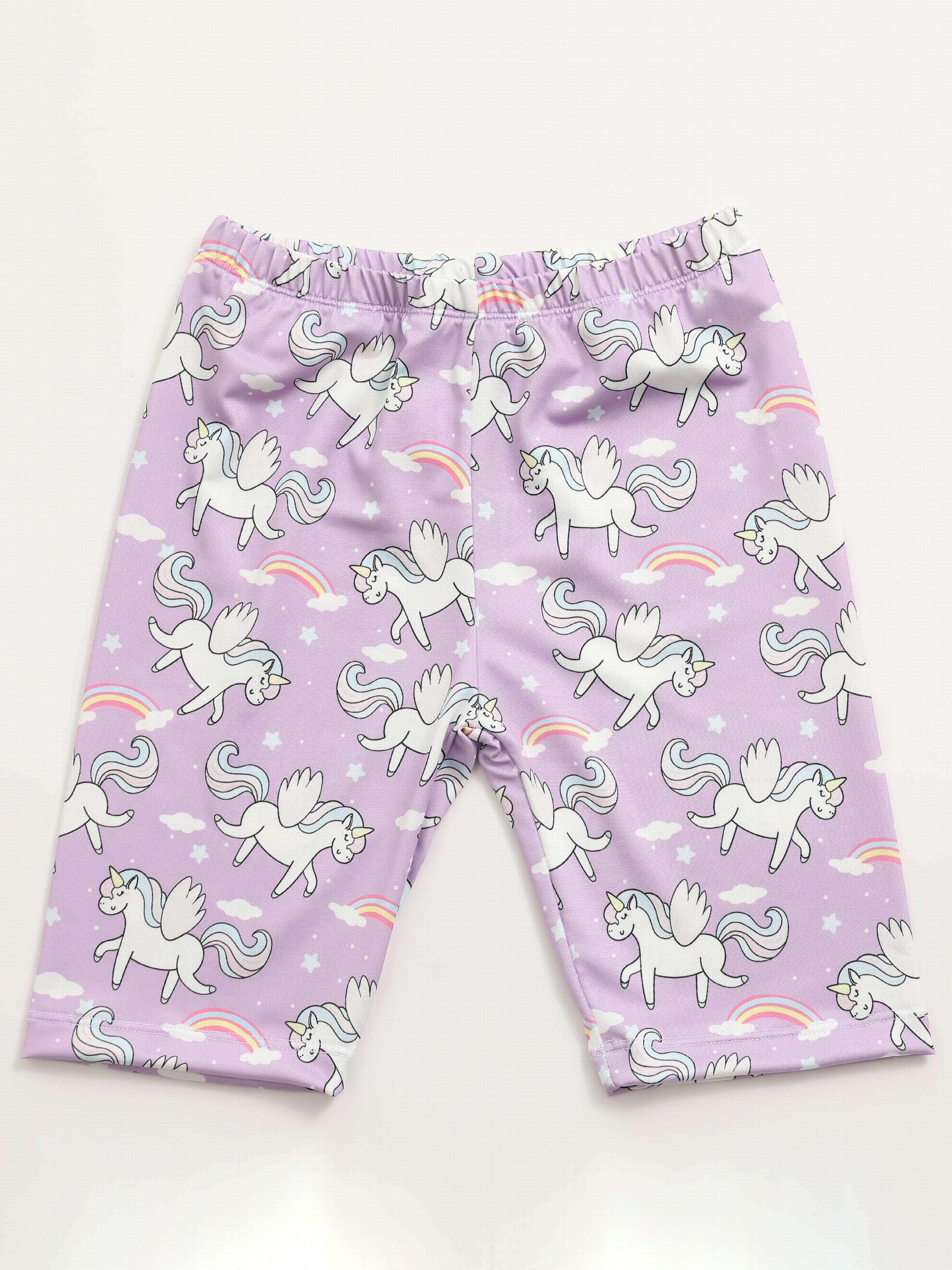 Toddler Girls Unicorn Dance Shorts Breathable Stretchy Safety