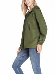 Women's Waterproof Hooded Raincoat Lightweight Packable Rain Jacket