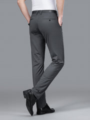 Men's Formal Solid Mid Stretch Dress Pants For Business