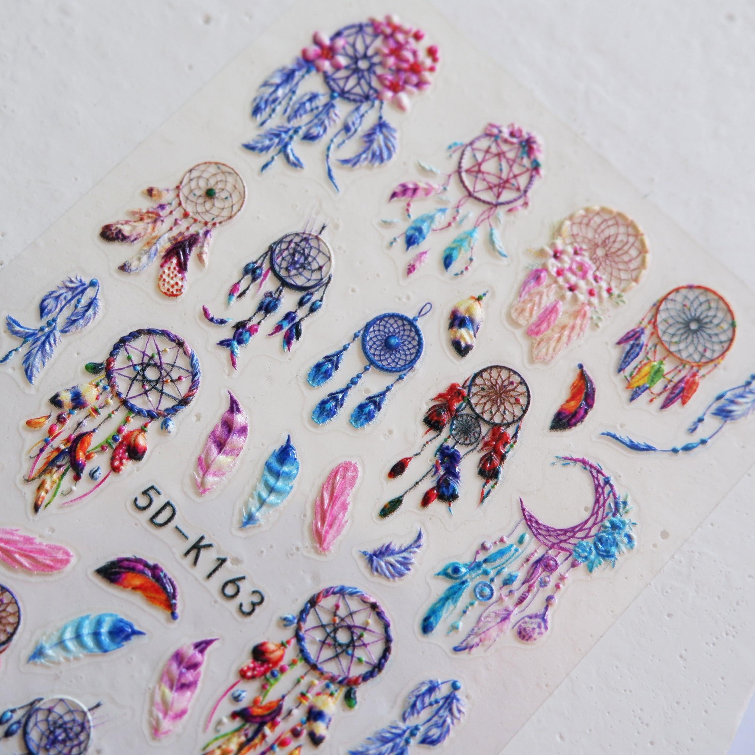 5D Embossed Dream Net Nail Sticker For Women