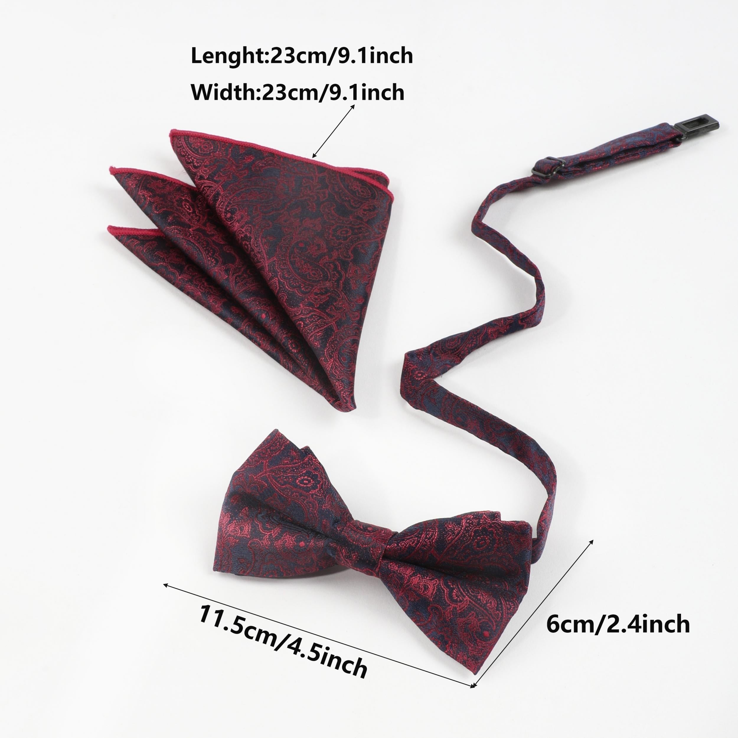 Cashew Pattern Bow Tie & Necktie Set for Men