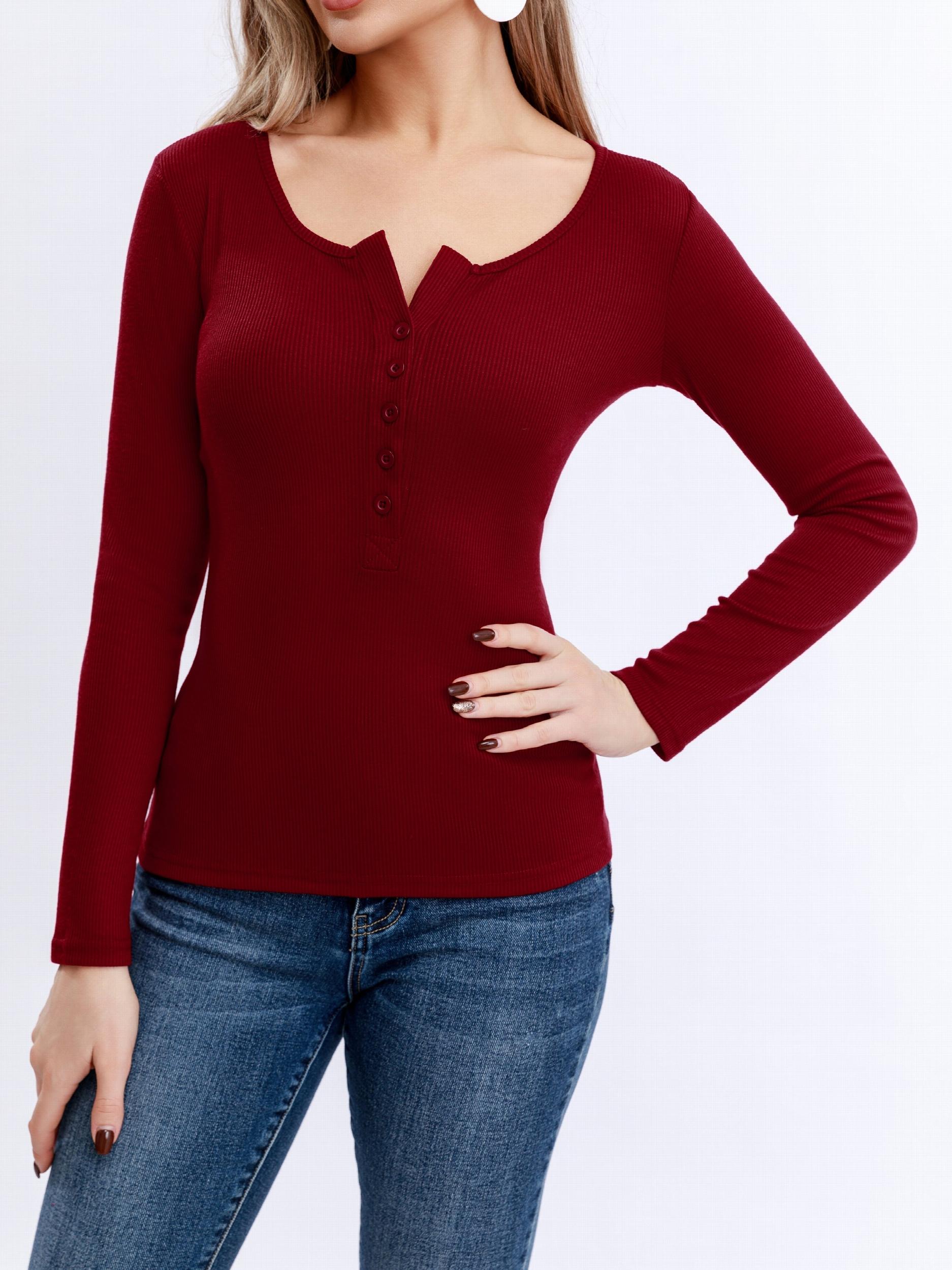 Sexy Button Front Bodysuit with Notched Neck