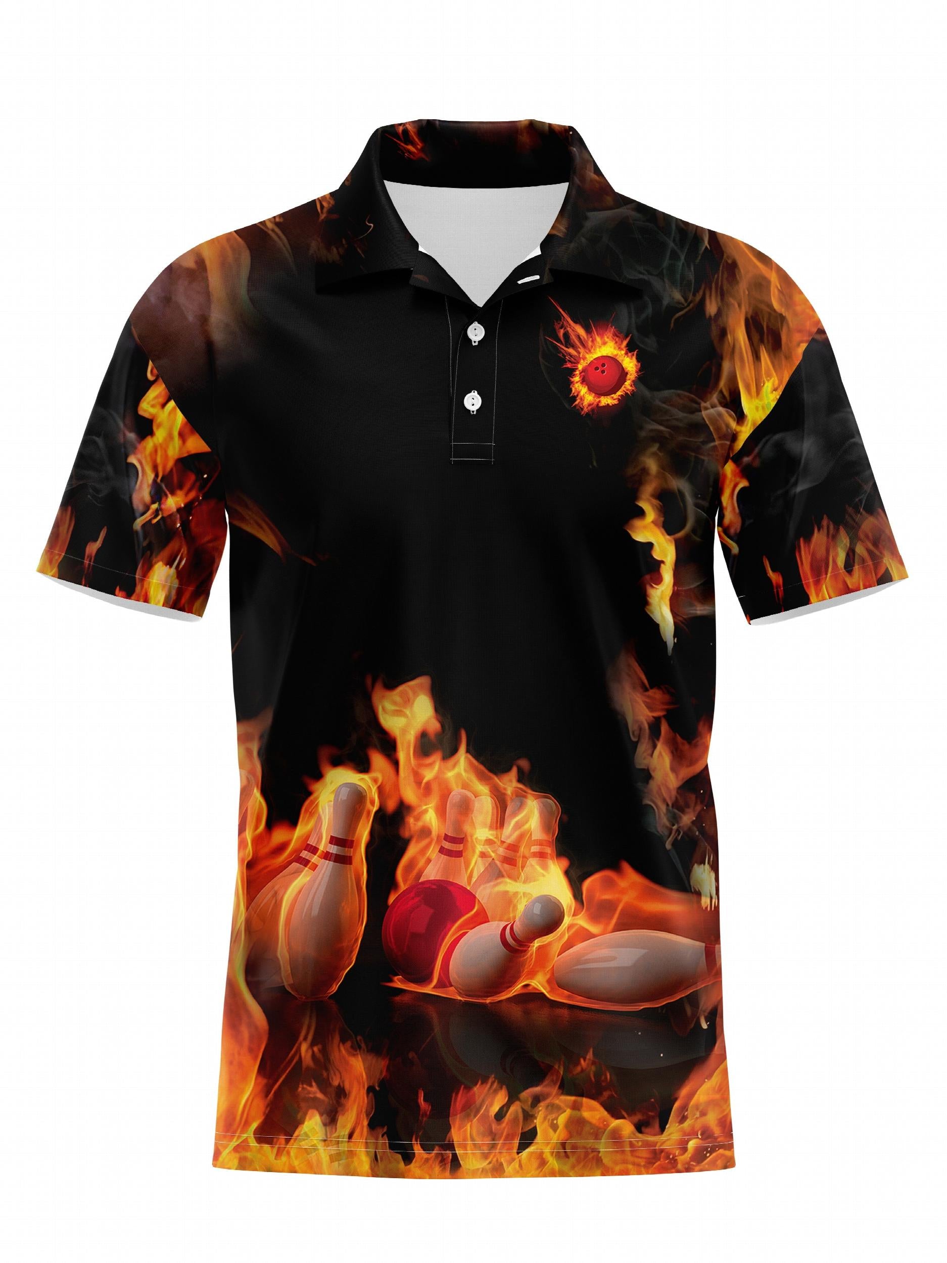Men's Casual Bowling Sports Short Sleeve Shirt Bowling Jersey