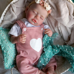 20" Reborn Kids Doll Pink Outfit Soft Cloth Body 3D Skin Clothes Bottle Gift