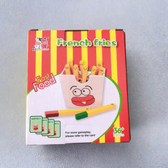 Wooden Playhouse Burger Fries Sandwich Set Matching Puzzle Food Cutting Toy